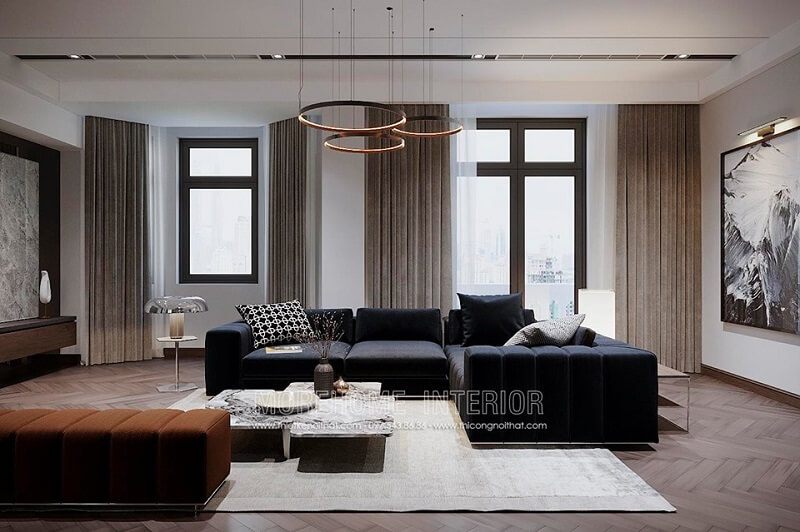 Mẫu bàn trà mặt đá đẹp với kiếu dáng độc đáo ấn tượng mang đến sự mới lạ cho không gian phòng khách.
